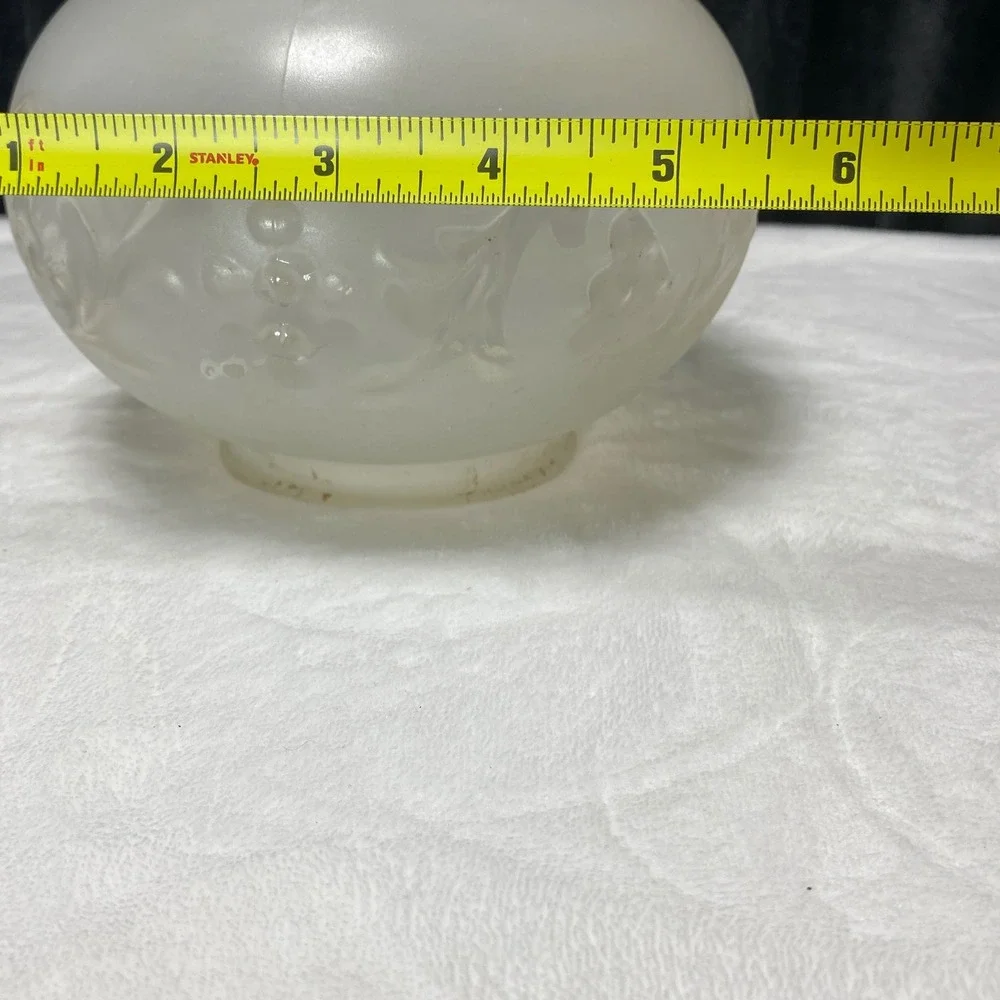 Frosted Glass Lamp Shade Floral Etched Globe‎ Fixture Replacement Part